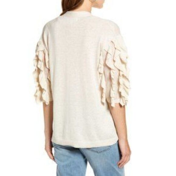 RACHEL PARCELL Ruffle Sleeve Cardigan Sweater size XXS - Picture 2 of 7